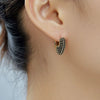 Wholesale Women's Fashion Retro Heart Shape Copper Inlaid Zircon Electroplated Earrings