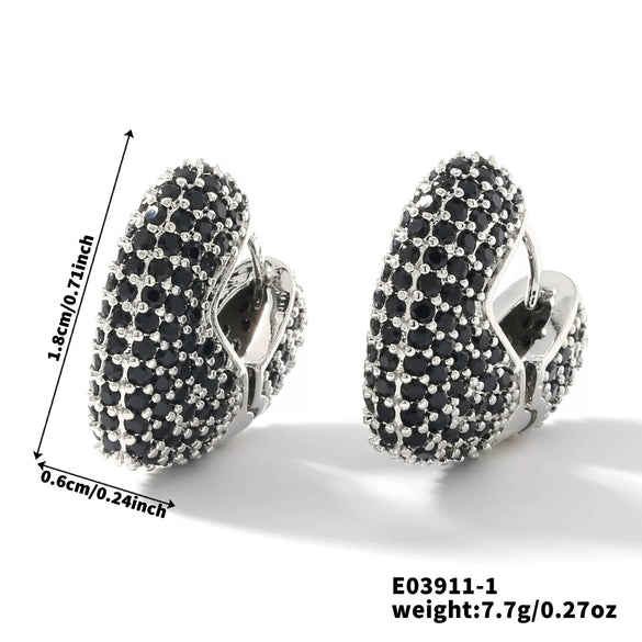 Wholesale Women's Fashion Retro Heart Shape Copper Inlaid Zircon Electroplated Earrings