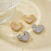 Wholesale Women's Fashion Retro Heart Shape Copper Inlaid Zircon Electroplated Earrings
