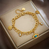 Wholesale Women's Fashion Retro Highend Titanium Steel Hollow Butterfly Pendant Bracelet With Electroplated Metal Chain