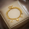Wholesale Women's Fashion Retro Highend Titanium Steel Hollow Butterfly Pendant Bracelet With Electroplated Metal Chain
