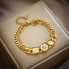 Wholesale Women's Fashion Retro Highend Titanium Steel Hollow Butterfly Pendant Bracelet With Electroplated Metal Chain