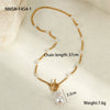 Wholesale Women's Fashion Retro Imitation Baroque Pearl Geometric Stainless Steel 18K Electroplated Earrings And Necklace