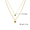 Wholesale Women's Fashion Retro Simple Square Diamond Accessories Chain Stainless Steel Goldplated Necklace