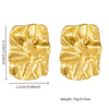Wholesale Women's Fashion Retro Stainless Steel Pleated Square Electroplated Jewelry Earrings