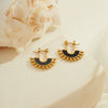 Wholesale Women's Fashion Retro Ushaped Colorful Shell Stainless Steel Electroplated Earrings