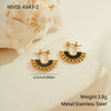 Wholesale Women's Fashion Retro Ushaped Colorful Shell Stainless Steel Electroplated Earrings