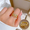 Wholesale Women's Fashion Ring Brass Gold Plated Open Star Crown Design