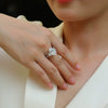 Wholesale Women's Fashion Ring Eggshaped Moissanite Inlaid 925 Silver