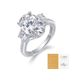 Wholesale Women's Fashion Ring Eggshaped Moissanite Inlaid 925 Silver
