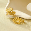 Wholesale Women's Fashion Ring Ginkgo Leaf Titanium Steel Electroplated