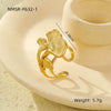Wholesale Women's Fashion Ring Ginkgo Leaf Titanium Steel Electroplated