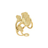 Wholesale Women's Fashion Ring Ginkgo Leaf Titanium Steel Electroplated