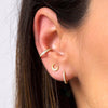Wholesale Women's Fashion Silver Needle And Copper Electroplated Crescent Moonshaped Earrings With Star And Geometric Patterns