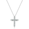Wholesale Women's Fashion Silver 925 Sterling Pendant Necklace With Geometric Cross And Moissanite Design