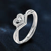 Wholesale Women's Fashion Silver 925 Sterling Silver Heart Shaped Zircon And Diamond Ring Jewelry