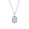 Wholesale Women's Fashion Silver Zircon Pendant Necklace With Geometric Pattern And Electroplating Process