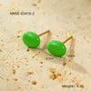 Wholesale Women's Fashion Simple Color Oil Dropping Stainless Steel Bean Earrings 18K Gold Plated