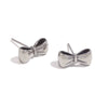 Wholesale Women's Fashion Simple Elegant Stainless Steel 18K Gold Plated Bow Tie Beads Earrings And Necklace