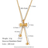 Wholesale Women's Fashion Simple Elegant Stainless Steel 18K Gold Plated Bow Tie Beads Earrings And Necklace