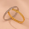 Wholesale Women's Fashion Simple Geometric Hollow Buckle Ferris Wheel Bracelet Stainless Steel 18K Gold Plated