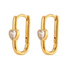 Wholesale Women's Fashion Simple Light Luxury Geometric Ushaped Bamboo Winding Spiral Stainless Steel 18K Gold Plated Earrings Combination