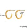 Wholesale Women's Fashion Simple Light Luxury Geometric Ushaped Bamboo Winding Spiral Stainless Steel 18K Gold Plated Earrings Combination
