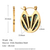 Wholesale Women's Fashion Simple Light Luxury Geometric Ushaped Bamboo Winding Spiral Stainless Steel 18K Gold Plated Earrings Combination