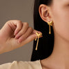 Wholesale Women's Fashion Simple Light Luxury Titanium Steel Earrings With Lava Love Water Drop Tassel And Heart Shape Electroplated
