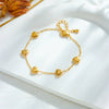 Wholesale Women's Fashion Simple Loveshaped Stainless Steel And Titanium Steel Jewelry Bracelet With Goldplated Electroplating Treatment