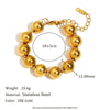 Wholesale Women's Fashion Simple Niche Allmatch Highgrade Bracelet Stainless Steel 18K Gold Plated Geometric Large Round Bead Electroplated