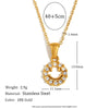 Wholesale Women's Fashion Simple Niche Personality Stainless Steel Electroplated 18K Gold Hollow Zircon Geometric Smiley Pendant Necklace