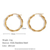 Wholesale Women's Fashion Simple Niche Winding Geometric Stainless Steel 18K Gold Plated Fine Linen Wreath Earrings