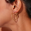 Wholesale Women's Fashion Simple Niche Winding Geometric Stainless Steel 18K Gold Plated Fine Linen Wreath Earrings