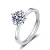 Wholesale Women's Fashion Simple Open Petal Ring S925 Sterling Silver Geometric Electroplating