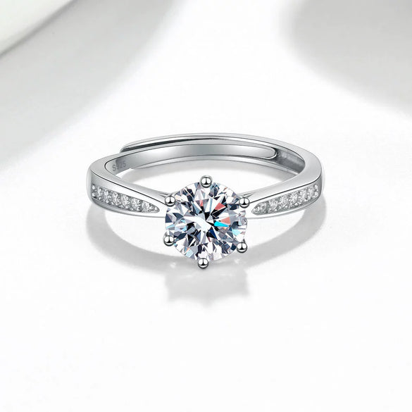 Wholesale Women's Fashion Simple Opening Adjustable S925 Sterling Silver Ring With Geometric Design And Electroplating