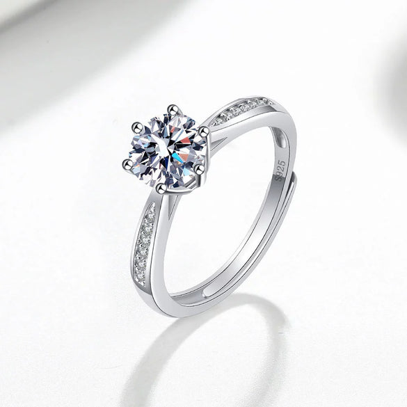 Wholesale Women's Fashion Simple Opening Adjustable S925 Sterling Silver Ring With Geometric Design And Electroplating