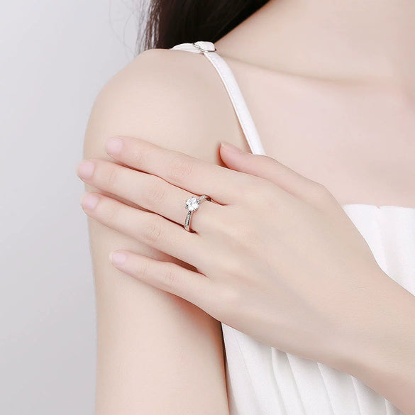 Wholesale Women's Fashion Simple Opening Adjustable S925 Sterling Silver Ring With Geometric Design And Electroplating