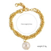 Wholesale Women's Fashion Simple Pearl Heartpatterned Electroplated Bracelet Jewelry