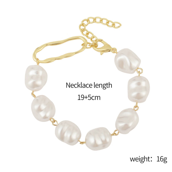 Wholesale Women's Fashion Simple Pearl Heartpatterned Electroplated Bracelet Jewelry