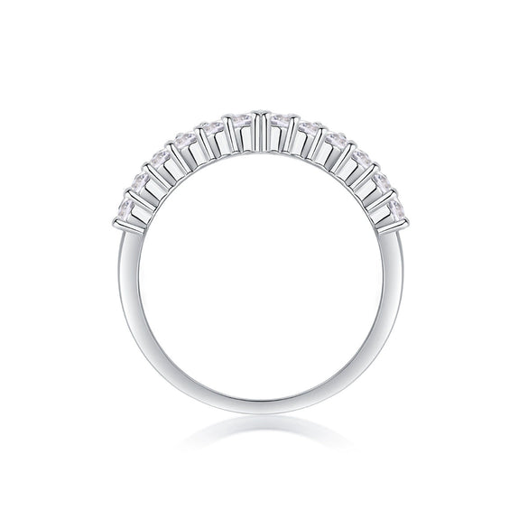 Wholesale Women's Fashion Simple Popular 925 Silver Geometric Moissanite Ring Set With Diamonds