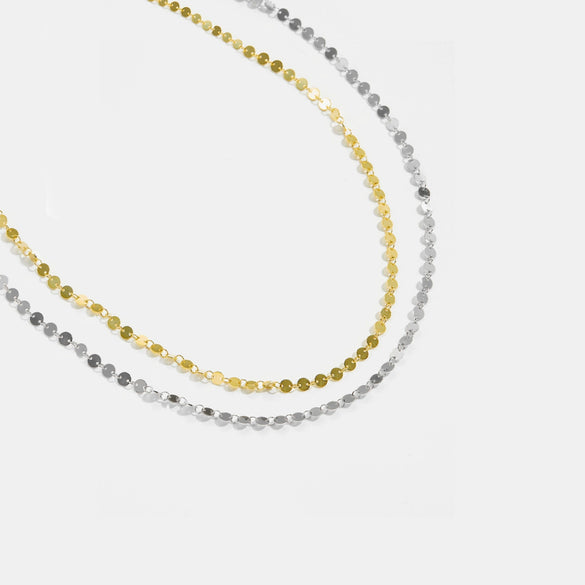 Wholesale Women's Fashion Simple 925 Silver Chain Necklace And Bracelet With Gold And Platinum Electroplating And Diamond Design
