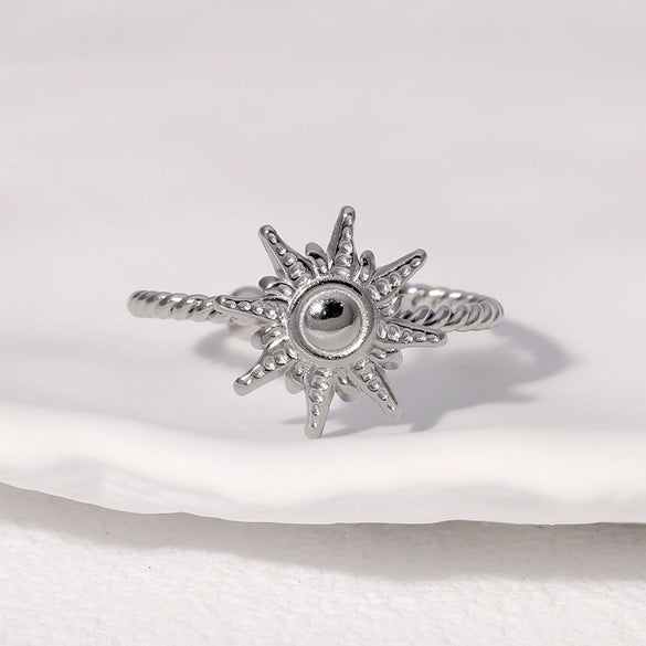 Wholesale Women's Fashion Simple Stainless Steel Sun Ring With Electroplating Treatment And Niche Design