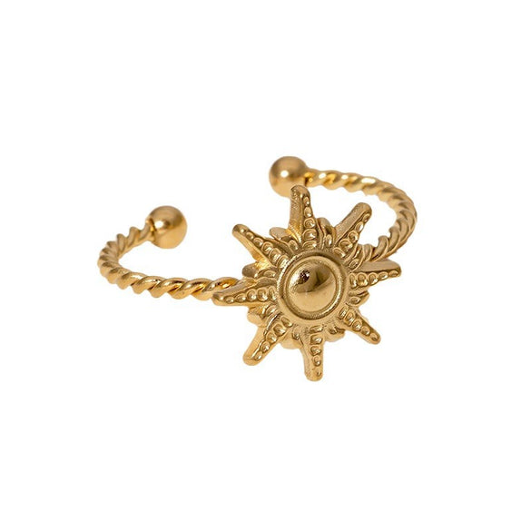 Wholesale Women's Fashion Simple Stainless Steel Sun Ring With Electroplating Treatment And Niche Design