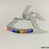 Wholesale Women's Fashion Simple Stainless Steel Zircon Bracelet Set With Geometric Style And Electroplating Treatment