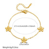 Wholesale Women's Fashion Simple Versatile Goldplated Stainless Steel Fivepetal Flower Bracelet Jewelry