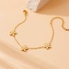 Wholesale Women's Fashion Simple Versatile Goldplated Stainless Steel Fivepetal Flower Bracelet Jewelry