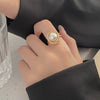 Wholesale Women's Fashion Small Fragrant Copper Ring Inlaid With Pearls And Featuring Flower Design