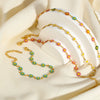 Wholesale Women's Fashion Small Wrinkle Chrysanthemum Stainless Steel Bracelet With Pvdp Furnace Real Gold Treatment