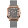 Wholesale Women's Fashion Square Alloy Case Silicone Strap Antique Quartz Watch With Roman Scale